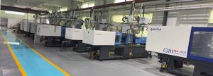 Two shot injection molding machine for plastic parts production