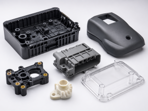 Custom-made plastic parts in different materials, colors, and designs