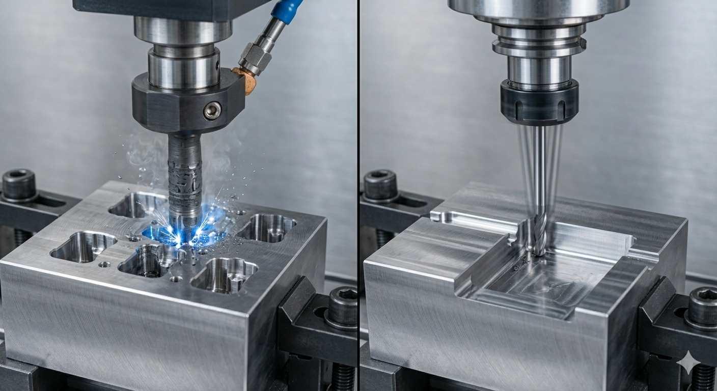 Comparison between EDM and CNC machining methods for injection mold components