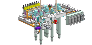 hot runner manifold and nozzle in injection mold