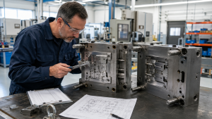 Injection mold received by a new supplier for transfer inspection and production validation