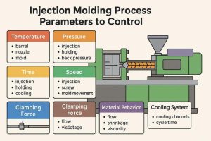 Injection molding temperature and speed control process for improving plastic part quality