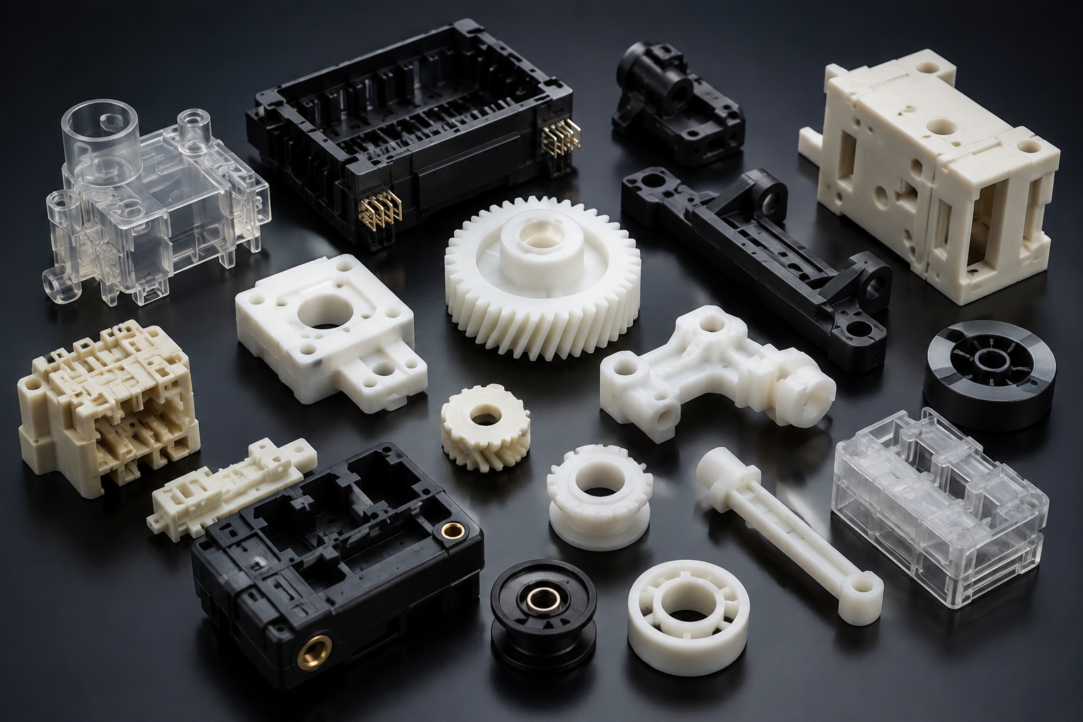 Precision plastic parts including gears, connector housings and molded components for quality and dimensional accuracy