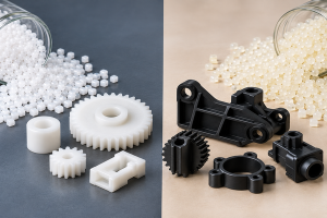 Delrin vs Nylon injection molded parts and plastic resin pellets