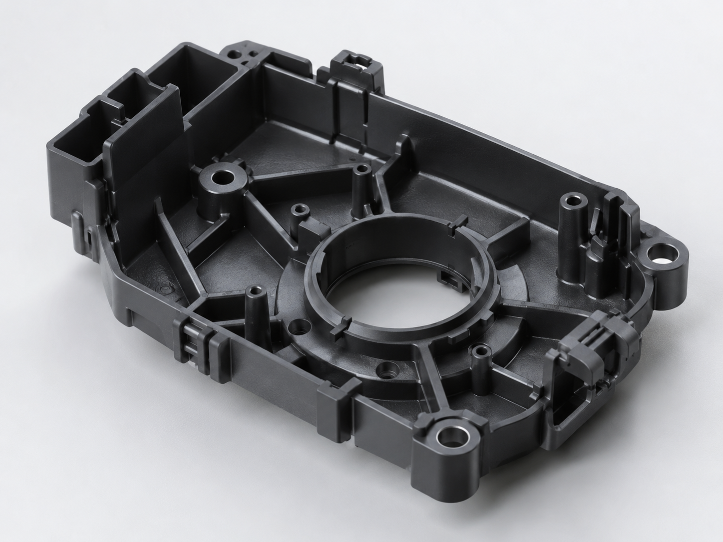 High precision injection molding plastic part with complex ribs and bosses
