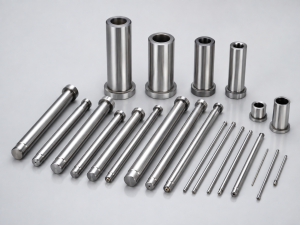 Injection mold spare parts including ejector pins, sleeves, springs, seals, core pins, and hot runner components