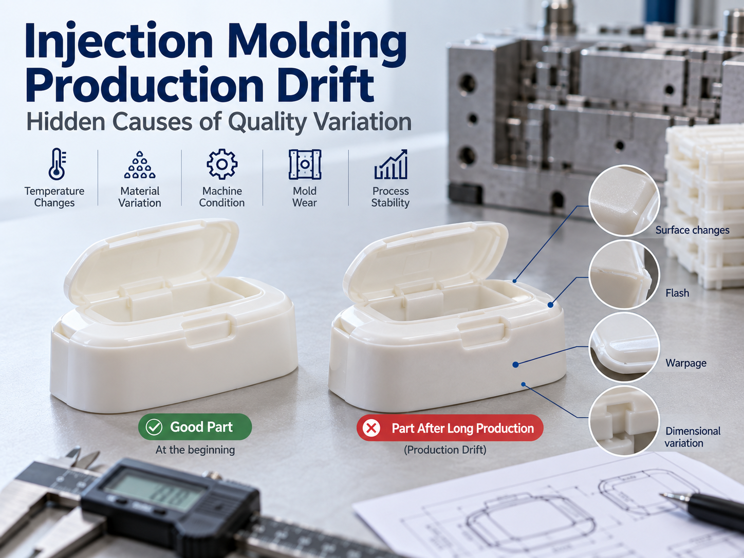 Injection Molding Production Drift in household plastic parts