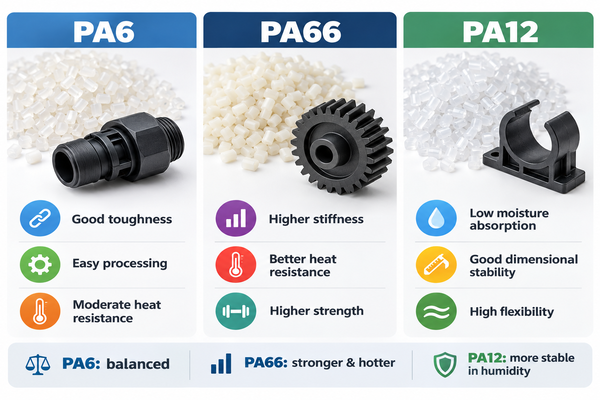 PA6 PA66 and PA12 nylon for injection molding comparison