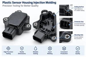 Plastic Sensor Housing Injection Molding with precision tooling and sealing features