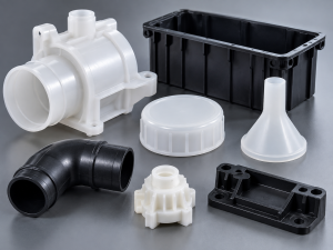 Polyethylene injection molding parts in different shapes and sizes