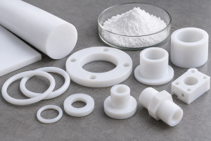 PTFE injection molding alternatives with PTFE parts and raw material