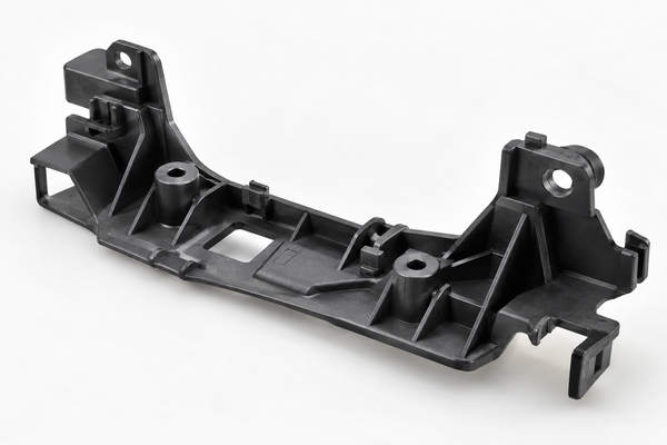 Rapid injection molding automotive plastic part with ribs and mounting features