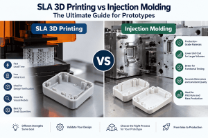 SLA 3D printing vs injection molding for prototype plastic parts