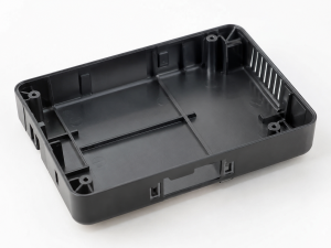 Thin-wall injection molding plastic housing with ribs and bosses