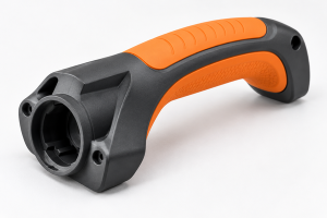 Two-color TPE injection molding part with soft-touch overmold