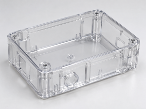 Transparent plastic parts with clear molded housing