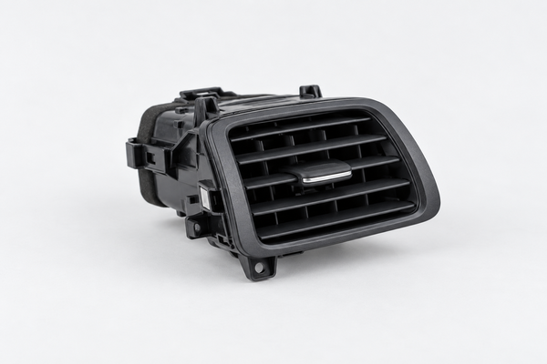 Automotive HVAC plastic parts showing an injection molded air vent assembly