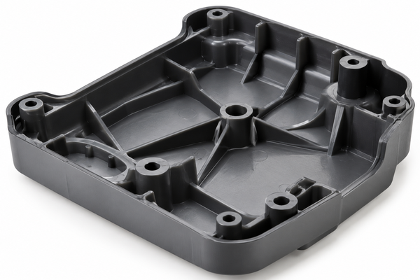Plastic housing design for preventing injection mold hot spots